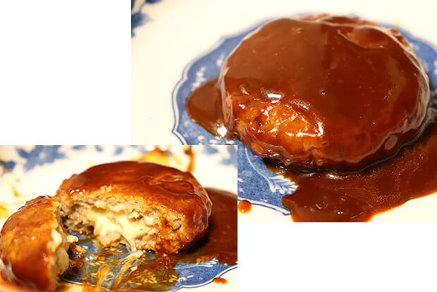 ツルヤオリジナル　焼き上げハンバーグ　デミグラスソース＆チーズイン